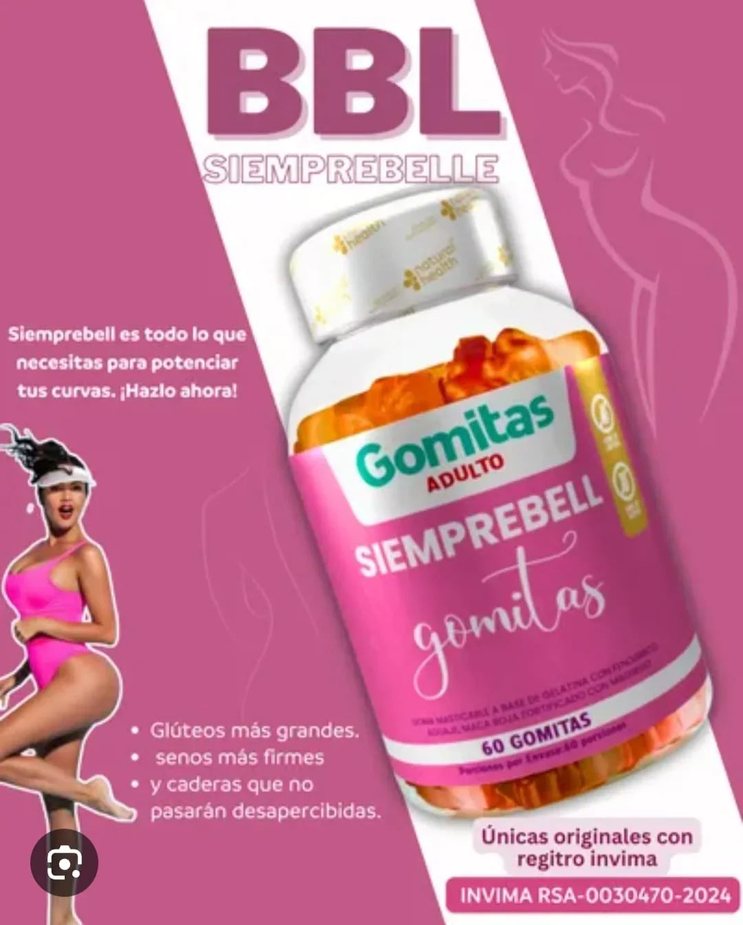 GOMITAS SIEMPREBELL ADULTO - DEFINE TUS CURVAS -50% OFF-